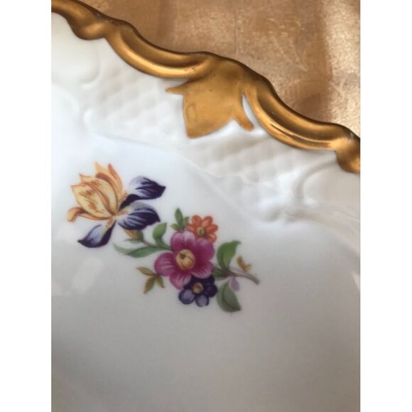 Reichenbach Fine China Floral Round Platter Plate GermanyHeavy Gold Trim 13" - Picture 11 of 11